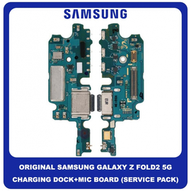 Γνήσιο Original Samsung Galaxy Z Fold2 5G , Z Fold 2 5G F916 (SM-F916B, SM-F916U, SM-F916U1, SM-F916N) Καλωδιοταινία Φόρτισης SUB Charging Board (Charge Connector Dock Flex) + Mic Μικρόφωνο GH96-12839A GH82-23951A (Service Pack By Samsung)