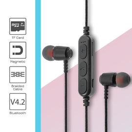 Magnetic Metal Headset bt V4.2 ms-t15 Black