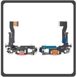 HQ OEM Συμβατό Με Apple iPhone 12 (A2403, A2172) iPhone 12 Pro (A2407, A2341 ) Charging Dock Connector Lightning Flex Καλωδιοταινία Κονέκτορας Φόρτισης + Microphone Μικρόφωνο Red Κόκκινο (Premium A+​)