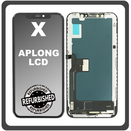 iPhone X, iPhoneX (A1865, A1901) APLONG LCD Display Screen Assembly Οθόνη + Touch Screen Digitizer Μηχανισμός Αφής Black Μαύρο (Ref By Apple) (Lifetime Warranty​)