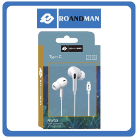 RO&MAN RW30 In-ear Handsfree Με Βύσμα 120cm White Άσπρο