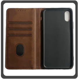 Θήκη Book, Δερματίνη Leather Print Wallet Case Brown Καφέ For iPhone X/XS