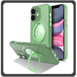 Θήκη Πλάτης - Back Cover, Silicone Σιλικόνη Creative Invisible Bracket Protective Case Green Πράσινο For iPhone 11