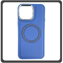 Θήκη Πλάτης - Back Cover, Silicone Σιλικόνη Magnetic Skin Protection Case Blue Μπλε For iPhone 14 Pro Max