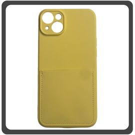 Θήκη Πλάτης - Back Cover, Silicone Σιλικόνη Liquid Inserted TPU Protective Case Yellow Κίτρινο For iPhone 14 Plus