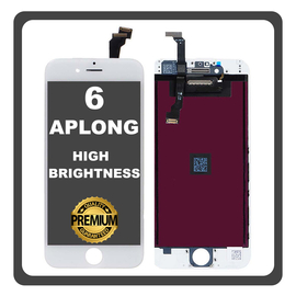 HQ OEM Συμβατό Με Apple iPhone 6, iPhone6 (A1549, A1586) APLONG High Brightness LCD Display Screen Assembly Οθόνη + Touch Screen Digitizer Μηχανισμός Αφής White Άσπρο (Premium A+) (Lifetime Warranty​)