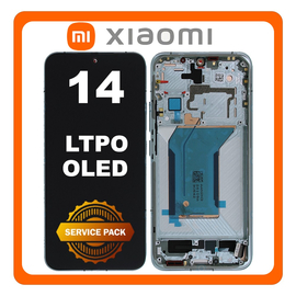 Γνήσια Original Xiaomi 14 (23127PN0CC, 23127PN0CG) LTPO OLED LCD Display Screen Assembly Οθόνη + Touch Screen Digitizer Μηχανισμός Αφής + Frame Bezel Πλαίσιο Σασί Jade Green Πράσινο 56000600N300 (Service Pack By Xiaomi)