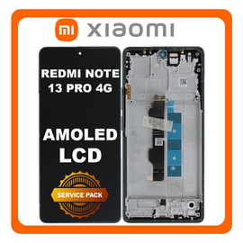 Γνήσια Original Xiaomi Redmi Note 13 Pro 4G (23117RA68G, 2312FPCA6G) AMOLED LCD Display Screen Assembly Οθόνη + Touch Screen Digitizer Μηχανισμός Αφής + Frame Bezel Πλαίσιο Σασί Forest Green Πράσινο 56000100N600 (Service Pack By Xiaomi)