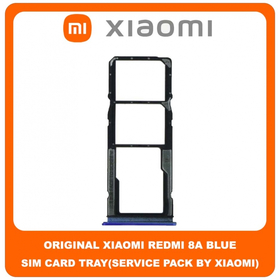 Original Γνήσιο Xiaomi Redmi 8A Redmi8A (MZB8458IN, M1908C3KG, M1908C3KH) SIM Tray Cover Assy + Micro SD Tray Slot Υποδοχέας Βάση Θήκη Κάρτας SIM Κάλυμμα Blue Μπλε (Service Pack By Xiaomi)