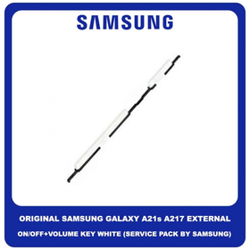 Original Γνήσιο Samsung Galaxy A21s 2020 A217 (A217F, A217F/DS, A217F/DSN, A217M, A217M/DS, A217N) On/Off Power Button + Volume External Side Key Πλήκτρα Εκκίνησης + Έντασης Ήχου White Άσπρο GH98-45390B (Service Pack By Samsung)