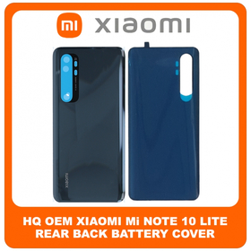 HQ OEM Συμβατό Για Xiaomi Mi Note 10 Lite (M2002F4LG, M1910F4G) Rear Back Battery Cover Πίσω Κάλυμμα Καπάκι Πλάτη Μπαταρίας Black Μαύρο (Premium A+)