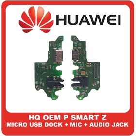 HQ OEM Συμβατό Για Huawei P Smart Z (STK-LX1) USB Type-C Charging Dock Connector Flex Sub Board, Καλωδιοταινία Υπό Πλακέτα Φόρτισης + Microphone Μικρόφωνο + Audio Jack Θύρα Ακουστικών (Grade AAA+++)