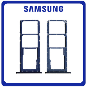 Γνήσια Original Samsung Galaxy A03s (SM-A037G, SM-A037U​) SIM Card Tray + Micro SD Tray Slot Υποδοχέας Βάση Θήκη Κάρτας SIM Blue Μπλε GH81-21255A (Service Pack By Samsung)