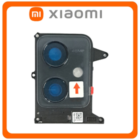 Γνήσια Original Xiaomi Redmi Note 12 5G, Redmi Note12 5G (22111317I, 22111317G) Camera Frame Πίσω Πλαίσιο Κάμερας + Camera Lens Τζαμάκι Κάμερας Onyx Grey Μαύρο (Service Pack By Xiaomi)