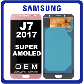 HQ OEM Συμβατό Με Samsung Galaxy J7 (2017) (SM-J730F, SM-J730FM) Super AMOLED LCD Display Screen Assembly Οθόνη + Touch Screen Digitizer Μηχανισμός Αφής Pink Ροζ (Premium A+)