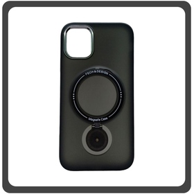 Θήκη Πλάτης - Back Cover, Silicone Σιλικόνη Rotating Magnetic Bracket Protective Case Black Μαύρο For iPhone 14 Pro