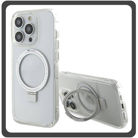 Θήκη Πλάτης - Back Cover, Silicone Σιλικόνη Creative Invisible Bracket Protective Case Silver Ασημί For iPhone 14 Pro Max