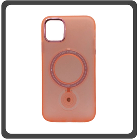 Θήκη Πλάτης - Back Cover, Silicone Σιλικόνη Rotating Magnetic Bracket Protective Case Pink Ροζ For iPhone 12 / 12 Pro