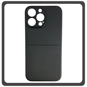 Θήκη Πλάτης - Back Cover, Silicone Σιλικόνη Liquid Inserted TPU Protective Case Black Μαύρο For iPhone 13 Pro