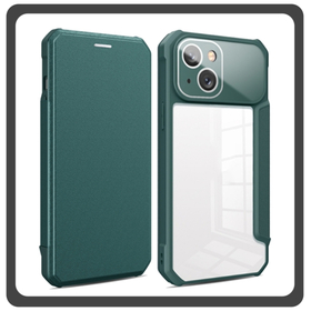 Θήκη Book, Leather Δερματίνη Colorful Magnetic Case Green Πράσινο For iPhone 13