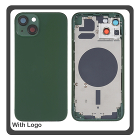 HQ OEM Συμβατό Με Apple iPhone 13 (A2633, A2482) EU Version Rear Back Battery Cover Middle Frame- Housing Πίσω Κάλυμμα Καπάκι Πλάτη Μπαταρίας - Σασί + Side Keys Πλαινά πλήκτρα  + Sim Tray Θήκη Κάρτας Green Πράσινο (Premium A+)
