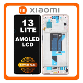 Γνήσια Original Xiaomi 13 Lite 5G, AMOLED LCD Display Screen Assembly Οθόνη + Touch Screen Digitizer Μηχανισμός Αφής Lite Pink Ροζ 5600050L9S00​ (Service Pack By Xiaomi)