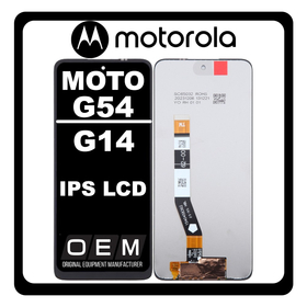 HQ OEM Συμβατό Με Motorola Moto G54 5G (XT2343-1, XT2343-2) / Moto G14 (PAYF0010IN) IPS LCD Display Screen Assembly Οθόνη + Touch Screen Digitizer Μηχανισμός Αφής Black Μαύρο (Premium A+)