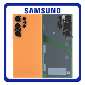 Γνήσια Original Samsung Galaxy S24 Ultra 5G (SM-S928B, SM-S928B/DS) Rear Back Battery Cover + Camera Lens Πίσω Κάλυμμα Καπάκι Πλάτη Μπαταρίας + Τζαμάκι Κάμερας Titanium Orange GH82-33349G (Service Pack By Samsung)