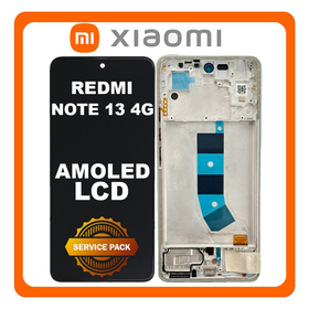 Γνήσια Original Xiaomi Redmi Note 13 4G (23129RAA4G, 23124RA7EO) AMOLED LCD Display Screen Assembly Οθόνη + Touch Screen Digitizer Μηχανισμός Αφής + Frame Bezel Πλαίσιο Σασί Ocean Sunset Χρυσό 56000200N700 (Service Pack By Xiaomi)