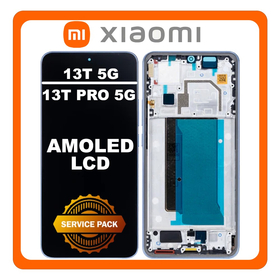 Γνήσια Original Xiaomi 13T 5G (2306EPN60G) / Xiaomi 13T Pro (23078PND5G), AMOLED LCD Display Screen Assembly Οθόνη + Touch Screen Digitizer Μηχανισμός Αφής Alpine Blue Μπλε 5600070M1200​ (Service Pack By Xiaomi)