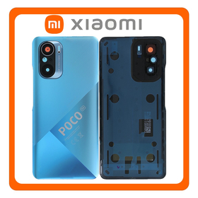 Γνήσια Original Xiaomi Poco F3 (M2012K11AG) Rear Back Battery Cover Πίσω Κάλυμμα Καπάκι Πλάτη Μπαταρίας + Camera Lens Τζαμάκι Κάμερας​ Deep Ocean Blue Μπλε 56000CK11A00 (Service Pack By Xiaomi)