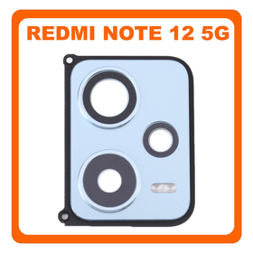 Γνήσια Original Xiaomi Redmi Note 12 5G, Redmi Note12 5G (22111317I, 22111317G) Camera Frame Πίσω Πλαίσιο Κάμερας + Camera Lens Τζαμάκι Κάμερας Mystique Blue Μπλε (Service Pack By Xiaomi)