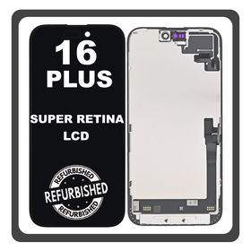 iPhone 16 Plus, iPhone 16 Plus (A3290, A3082) Super Retina XDR OLED Οθόνη LCD Display Screen Assembly Οθόνη + Touch Screen Digitizer Μηχανισμός Αφής Black Μαύρο (Ref By Apple) (Lifetime Warranty)