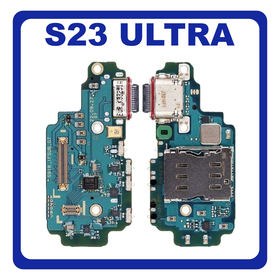 Γνήσια Original Samsung Galaxy S23 Ultra 5G (SM-S918B, SM-S918B/DS) USB Type-C Charging Dock Connector Flex Sub Board, Καλωδιοταινία Υπό Πλακέτα Φόρτισης + Microphone Μικρόφωνο GH96-15621A (Service Pack By Samsung)