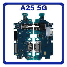 HQ OEM Συμβατό Με Samsung Galaxy A25 5G (SM-A256E, SM-A256E/DS) USB Type-C Charging Dock Connector Flex Sub Board, Καλωδιοταινία Υπό Πλακέτα Φόρτισης + Microphone Μικρόφωνο + Audio Jack Θύρα Ακουστικών (Premium A+)